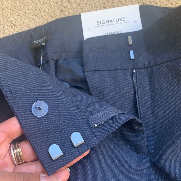 (0 Reg) NWT Ann Taylor Straight Navy Dress Pants - Picture 4 of 6